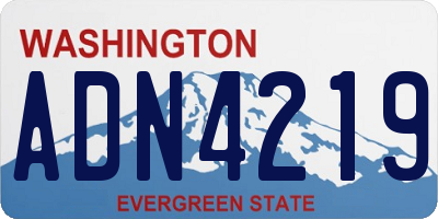 WA license plate ADN4219