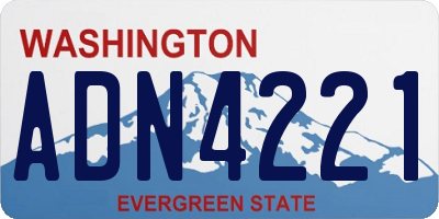WA license plate ADN4221