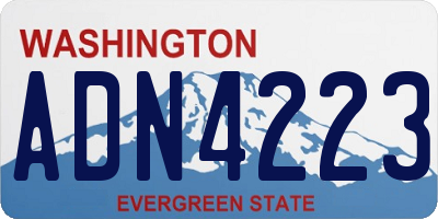 WA license plate ADN4223