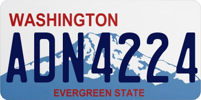 WA license plate ADN4224