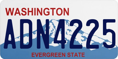 WA license plate ADN4225