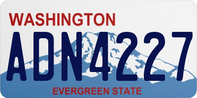 WA license plate ADN4227