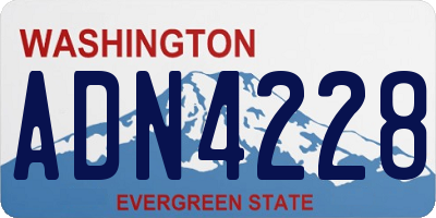 WA license plate ADN4228