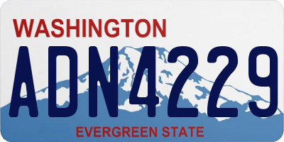 WA license plate ADN4229