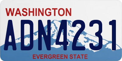 WA license plate ADN4231