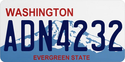 WA license plate ADN4232