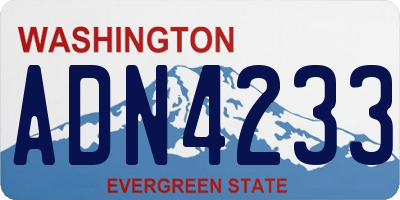 WA license plate ADN4233