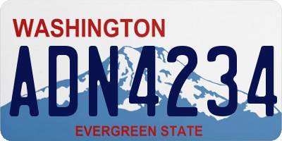 WA license plate ADN4234
