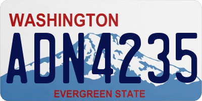WA license plate ADN4235