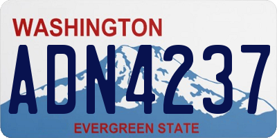 WA license plate ADN4237