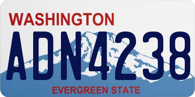 WA license plate ADN4238