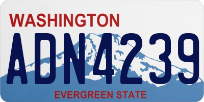 WA license plate ADN4239