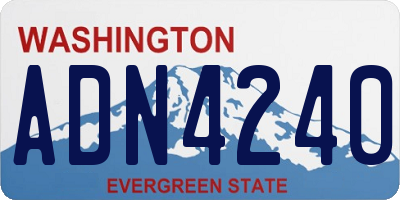 WA license plate ADN4240