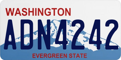 WA license plate ADN4242