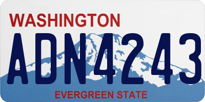 WA license plate ADN4243