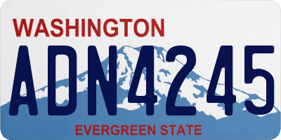 WA license plate ADN4245