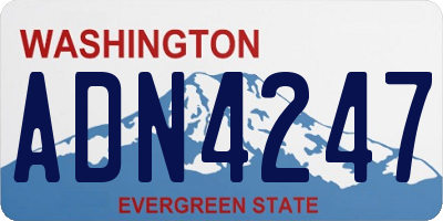 WA license plate ADN4247