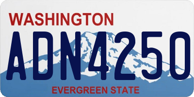WA license plate ADN4250