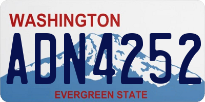 WA license plate ADN4252