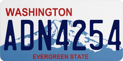 WA license plate ADN4254