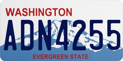 WA license plate ADN4255