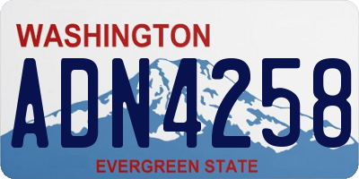WA license plate ADN4258