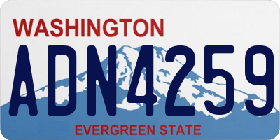 WA license plate ADN4259