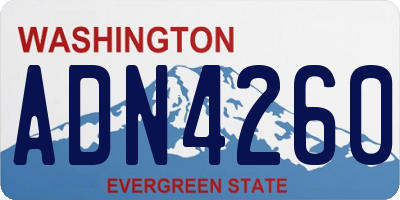 WA license plate ADN4260
