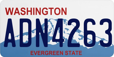 WA license plate ADN4263