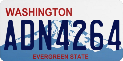 WA license plate ADN4264