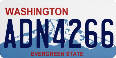 WA license plate ADN4266