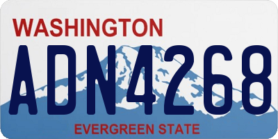 WA license plate ADN4268