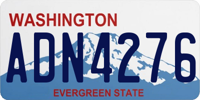 WA license plate ADN4276