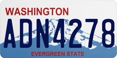 WA license plate ADN4278