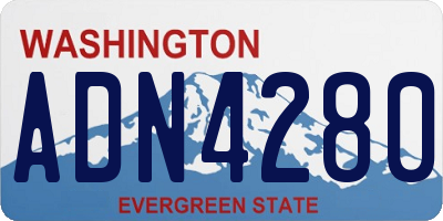 WA license plate ADN4280