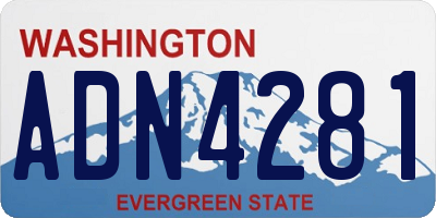 WA license plate ADN4281