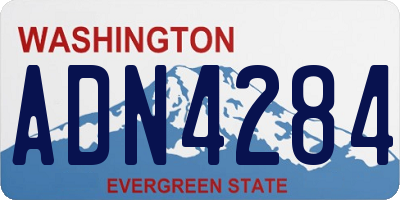 WA license plate ADN4284