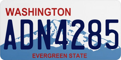 WA license plate ADN4285