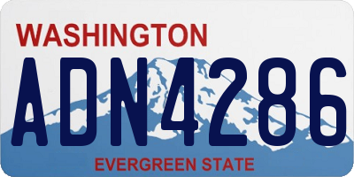 WA license plate ADN4286