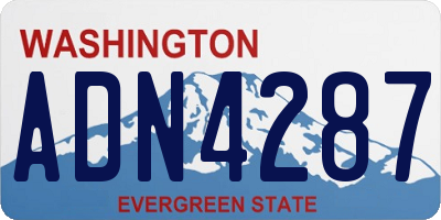 WA license plate ADN4287