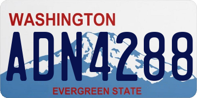 WA license plate ADN4288