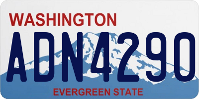 WA license plate ADN4290