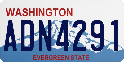 WA license plate ADN4291