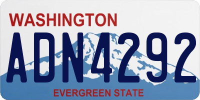 WA license plate ADN4292