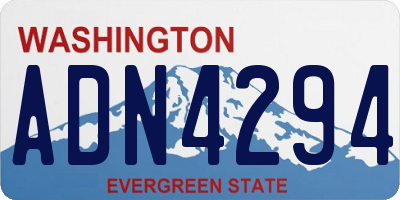 WA license plate ADN4294