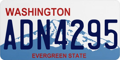 WA license plate ADN4295