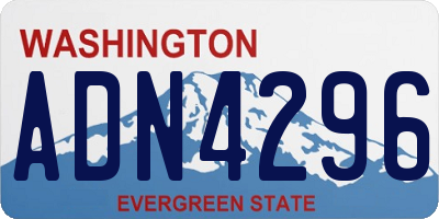 WA license plate ADN4296