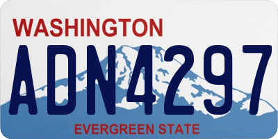 WA license plate ADN4297