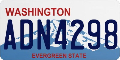 WA license plate ADN4298