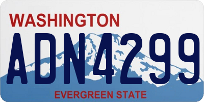 WA license plate ADN4299